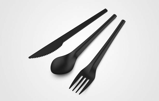 pla black cutlery